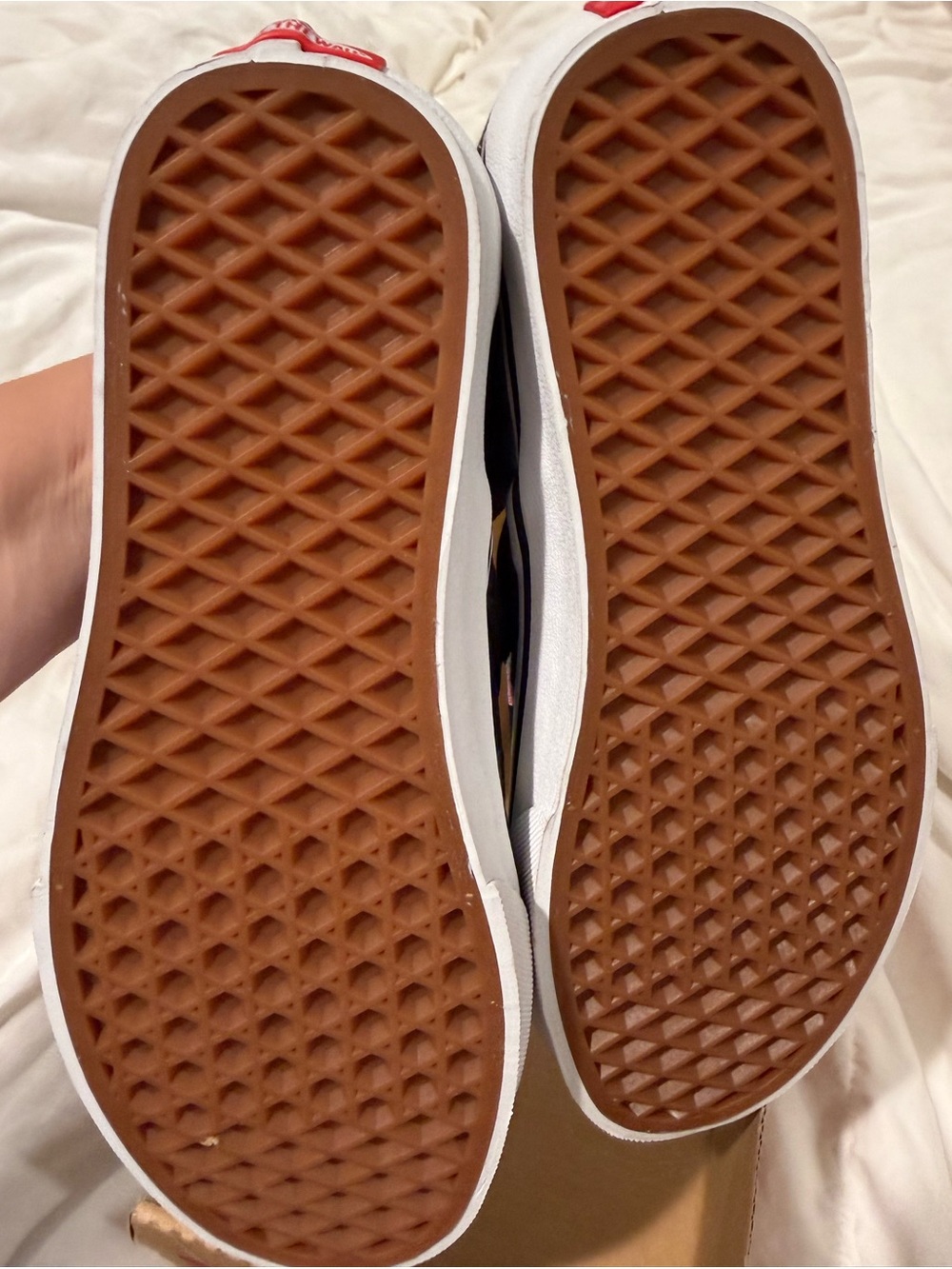Vans Women's Size 7.5 Slip-On Checkerboard Sneakers - Iridescent Black Multi - Picture 5 of 6